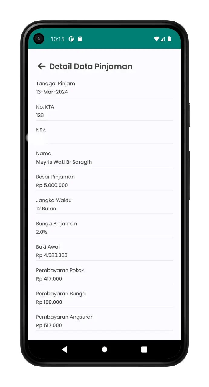 Tangkapan layar E-Koperasi 7